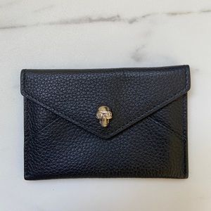 Alexander McQueen skull card holder black